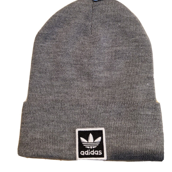 Adidas Originals Beanie Heather Gray Hat Logo Unisex One Size - NWT 1778-79 - Picture 1 of 5